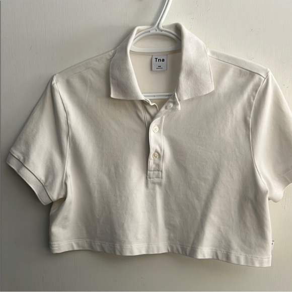 TNA Tops - TNA | Women’s Size XXS Oversized White Polo Cropped Tee